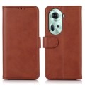 For OPPO Reno11 5G Global Cow Texture Flip Leather Phone Case(Brown)