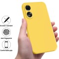 For Honor X5 Plus Pure Color Liquid Silicone Shockproof Phone Case(Yellow)