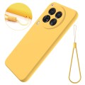 For Tecno Camon 30 Premier Pure Color Liquid Silicone Shockproof Phone Case(Yellow)