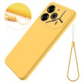 For Tecno Pova 6 Pro Pure Color Liquid Silicone Shockproof Phone Case(Yellow)