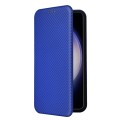 For Samsung Galaxy S23 FE 5G Carbon Fiber Texture Flip Leather Phone Case(Blue)