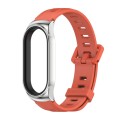 For Xiaomi Mi Band 8 Mijobs CS Case Flat Hole Silicone Watch Band(Orange Silver)