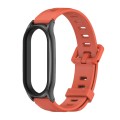 For Xiaomi Mi Band 8 Mijobs Plus Case Flat Hole Silicone Watch Band(Orange Black)