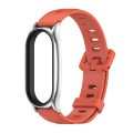 For Xiaomi Mi Band 8 Mijobs Plus Case Flat Hole Silicone Watch Band(Orange Silver)