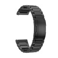 22mm Three Strains Vertical Riser Turtle Buckle Titanium Metal Watch Band(Black)