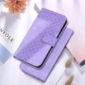 For Google Pixel 8a 7-shaped Embossed Leather Phone Case(Purple)