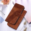 For Google Pixel 8a 7-shaped Embossed Leather Phone Case(Brown)