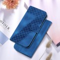 For Google Pixel 8a 7-shaped Embossed Leather Phone Case(Blue)