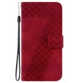 For Google Pixel 8a 7-shaped Embossed Leather Phone Case(Red)