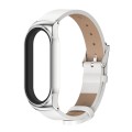 For Xiaomi Mi Band 8 Mijobs CS Case Microfiber PU Leather Watch Band(White Silver)