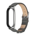 For Xiaomi Mi Band 8 Mijobs Plus Case Microfiber PU Leather Watch Band(Grey Silver)