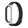 For Xiaomi Mi Band 8 Mijobs CS Case Nylon Breathable Watch Band(Black Silver)
