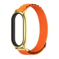 For Xiaomi Mi Band 8 Mijobs Plus Case Nylon Breathable Watch Band(Orange Gold)