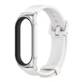 For Xiaomi Mi Band 8 Mijobs CS Case Silicone Watch Band(White Silver)