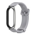 For Xiaomi Mi Band 8 Mijobs Plus Case Silicone Watch Band(Grey Silver)