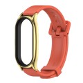 For Xiaomi Mi Band 8 Mijobs Plus Case Silicone Watch Band(Orange Gold)