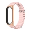 For Xiaomi Mi Band 8 Mijobs CS Case Marine Silicone Breathable Watch Band(Pink Rose Gold)