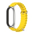 For Xiaomi Mi Band 8 Mijobs Plus Case Marine Silicone Breathable Watch Band(Yellow Silver)