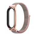 For Xiaomi Mi Band 8 Mijobs Plus Case Breathable Nylon Loop Watch Band(Pink Rose Gold)