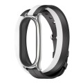 For Xiaomi Mi Band 7 Mijobs Plus Case Double-Loop Leather Watch Band(Black+White+Silver)