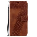 For Honor X5 Plus / Play 40C 7-shaped Embossed Leather Phone Case(Brown)