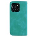 For Honor X6a 7-shaped Embossed Leather Phone Case(Green)