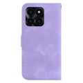 For Honor X6a 7-shaped Embossed Leather Phone Case(Purple)