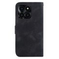 For Honor X6a 7-shaped Embossed Leather Phone Case(Black)