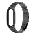 For Xiaomi Mi Band 8 Mijobs Plus Case Seven Bead Metal Stainless Steel Watch Band(Black)