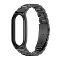 For Xiaomi Mi Band 8 Mijobs Plus Case Three Bead Metal Stainless Steel Watch Band(Black)