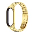 For Xiaomi Mi Band 8 Mijobs CS Case Three Bead Metal Stainless Steel Watch Band(Gold)