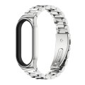 For Xiaomi Mi Band 8 Mijobs CS Case Three Bead Metal Stainless Steel Watch Band(Silver)