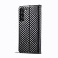 For Samsung Galaxy S24+ 5G LC.IMEEKE Carbon Fiber Leather Phone Case(Vertical Black)