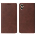 For Samsung Galaxy A05 Magnetic Closure Leather Phone Case(Brown)