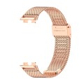 For Huawei Band 8 Mijobs Milan Buckle Stainless Steel Watch Band(Rose Gold)
