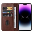 For iPhone 15 Pro Max Magnetic Closure Leather Phone Case(Brown)