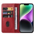 For iPhone 15 Magnetic Closure Leather Phone Case(Red)