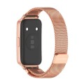 For Huawei Band 8 Mijobs Milan Magnetic Stainless Steel Watch Band(Rose Gold)