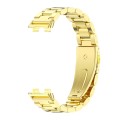 For Huawei Band 8 Mijobs Three Bead Bamboo Stainless Steel Watch Band(Gold)