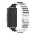 For Huawei Band 8 Mijobs Three Bead Bamboo Stainless Steel Watch Band(Bamboo Silver)