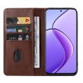 For Realme 12 5G Magnetic Closure Leather Phone Case(Brown)