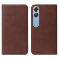 For OPPO A17 / A17K Magnetic Closure Leather Phone Case(Brown)