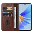 For OPPO A17 / A17K Magnetic Closure Leather Phone Case(Brown)