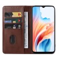 For OPPO A2m Magnetic Closure Leather Phone Case(Brown)