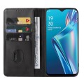 For OPPO A12 Magnetic Closure Leather Phone Case(Black)