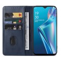For OPPO A12 Magnetic Closure Leather Phone Case(Blue)