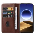 For OPPO Find X7 Magnetic Closure Leather Phone Case(Brown)