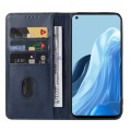 For OPPO Reno7 4G Magnetic Closure Leather Phone Case(Blue)