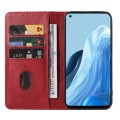 For OPPO Reno7 4G Magnetic Closure Leather Phone Case(Red)