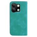 For Infinix Smart 7 HD 7-shaped Embossed Leather Phone Case(Green)